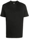 Giorgio Armani Mens Black Beauty Embroidered-logo Crewneck Cotton T-shirt In Black