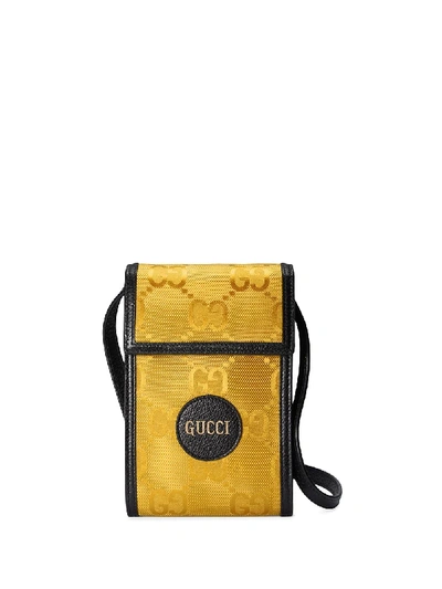 Gucci Off The Grid Gg Supreme Phone Pouch In Yellow