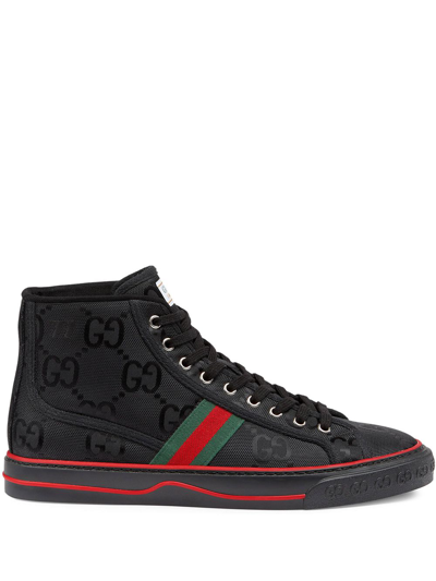 Gucci Tennis 1977 Off The Grid High Top Trainer In Black