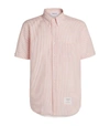 THOM BROWNE SHORT-SLEEVED STRIPE SHIRT,15555714