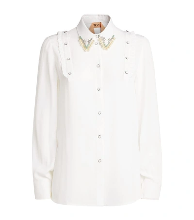 N°21 Embellished Collar Shirt In White