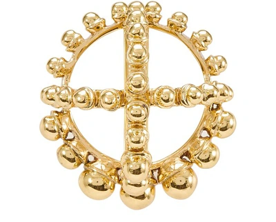 Patou Round Brooch With Pearls In Gold
