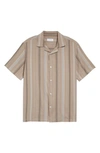 SATURDAYS SURF NYC CANTY BAY STRIPE SHORT SLEEVE BUTTON-UP CAMP SHIRT,M32030CT03