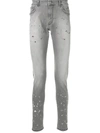 Represent Paint Splatter Skinny Jeans In Grey