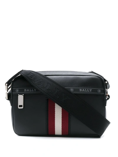 Bally Logo-trim Leather Shoulder Bag In Black