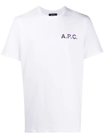 Apc Logo-print Cotton-jersey T-shirt In White