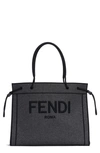 FENDI LOGO WOOL SHOPPER TOTE,8BH379-AD6B