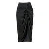 AGGI KATY GLOSSY BLACK SKIRT