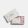 Coach Boxed Corner Zip Wristlet In Dandelion Floral Print Canvas In Pink