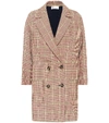RED VALENTINO DOUBLE-BREASTED HOUNDSTOOTH COAT,P00485336