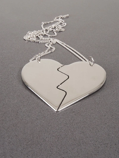 Mm6 Maison Margiela Broken Heart Necklace In Metallic