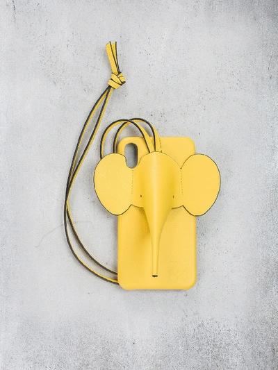Loewe Elephant Iphone X/xs Case & Crossbody Strap In Yellow & Orange