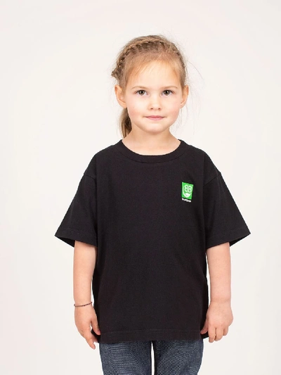 Balenciaga Kids Logo Print Cotton Jersey T-shirt In Black