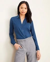 Ann Taylor Essential Shirt In Mystic Navy