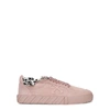OFF-WHITE LOW VULCANIZED PALE PINK SUEDE SNEAKERS,3251458