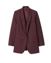 Nili Lotan Diane Wool-blend Twill Blazer In Burgundy