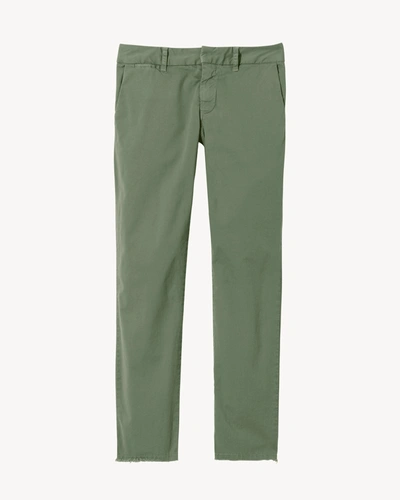 Nili Lotan East Hampton Frayed Stretch-cotton Twill Slim-leg Pants In Multi