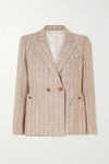 BLAZÉ MILANO WIND HUNTER CHARMER DOUBLE-BREASTED PINSTRIPED GRAIN DE POUDRE BLAZER