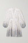 ZIMMERMANN CARNABY FLORAL-PRINT LINEN MINI DRESS