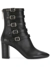 SAINT LAURENT LOU 75 ANKLE BUCKLE BOOTS