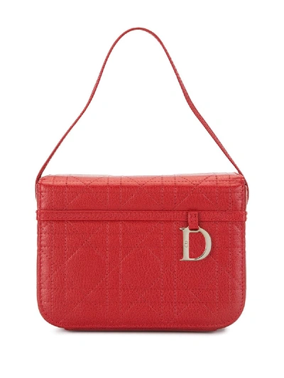 Pre-owned Dior Cannage Vanity Handbag In Red