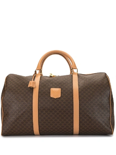 Pre-owned Celine Macadam Travel Bag In Brown
