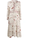 PORTS 1961 GRAPHIC-PRINT SILK DRESS