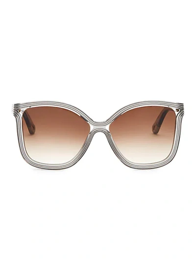 Chloé 58mm Rita Soft Square Sunglasses In Grey
