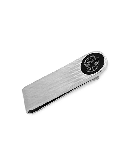 Zegna Silvertone & Black Agate Money Clip