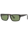 Prada Polarized Sunglasses, Pr 05vs 56 In Top Black/medium Havana/polar Green