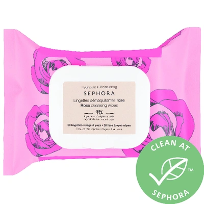 Sephora Collection Clean Cleansing & Gentle Exfoliating Wipes Rose 20 Wipes