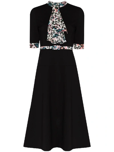 Erdem Gilliam Floral-print Dress In Black