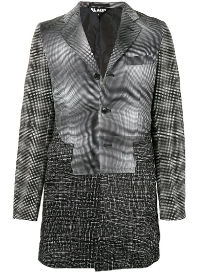 Black Comme Des Garçons Mixed-pattern Panelled Jacket In Black