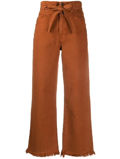 J Brand Sukey High-rise Wide-leg Jeans In Brown