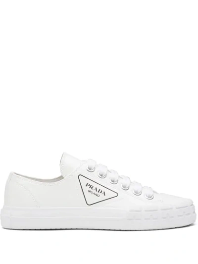 Prada Wheel Low-top Sneakers In Beige