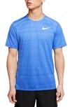 Nike Dri-fit Miler Men's Short-sleeve Running Top (pacific Blue) - Clearance Sale In Pacific Blue/ Heather/ Silver