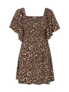 Baum Und Pferdgarten Atena Leopard Flutter-sleeve Dress In Natural Leopard