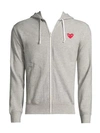 Comme Des Garçons Play Play Zip Hooded Sweater In Grey