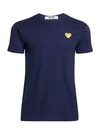 Comme Des Garçons Play Embroidered Heart T-shirt In Navy