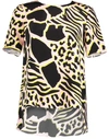 ADAM LIPPES Short Sleeve Pleated Back Print Top