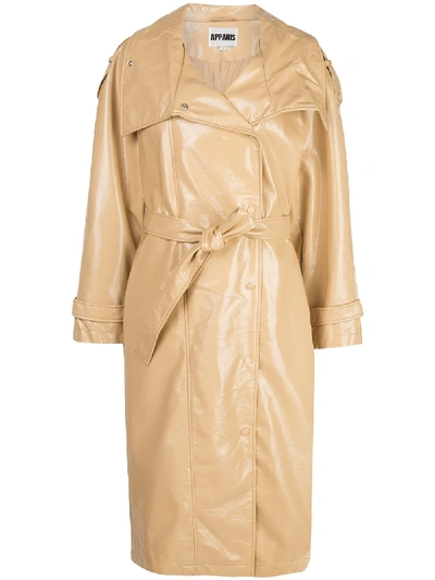 Apparis Laily Wing Collar Trench Coat In Neutrals