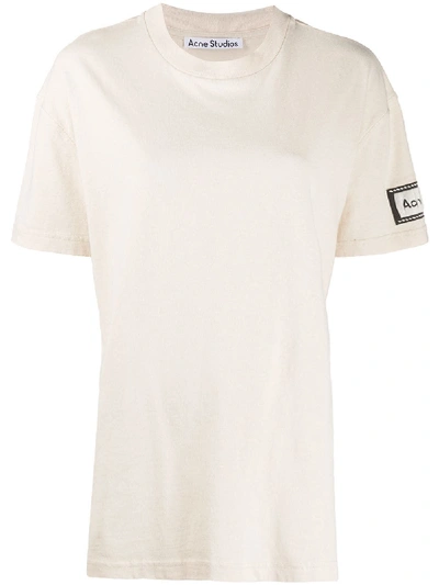 Acne Studios Logo Patch T-shirt In Neutrals