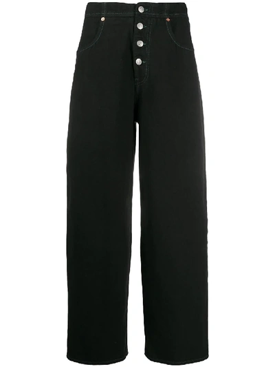 Mm6 Maison Margiela Straight-leg Cropped Jeans In Black