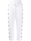 BALMAIN EMBOSSED-BUTTONS DRAWSTRING TROUSERS