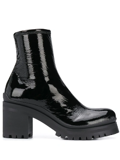 Miu Miu Stiefel Aus Lackleder In Schwarz | ModeSens