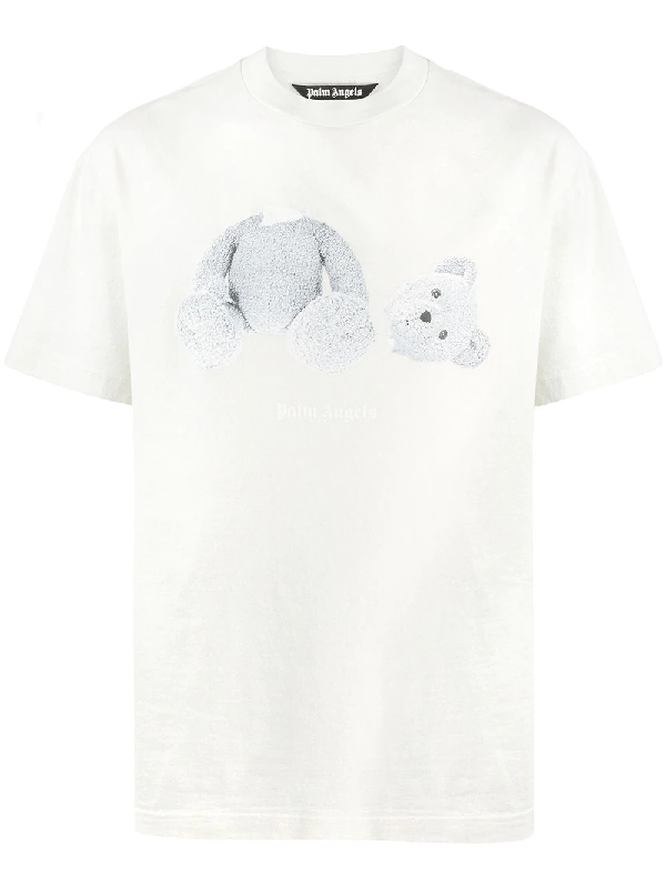Palm Angels T-shirt Mit Teddy-print In Neutrals | ModeSens