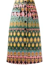 La Doublej Peggy Abstract-print Skirt In Green