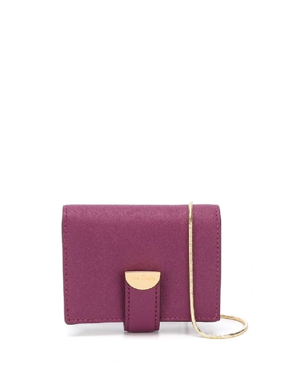 Marc Jacobs The Half Moon Small Card Case With Chain In Purple