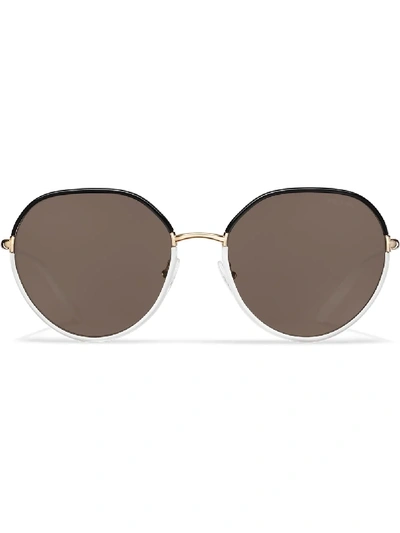 Prada Decode Round-frame Sunglasses In White