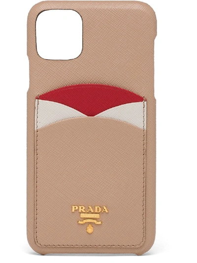 Prada Card-slot Iphone 11 Pro Max Case In Neutrals